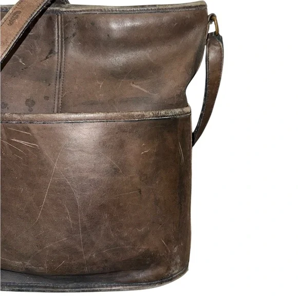 Vintage Coach 70s 80s Navy Bleeker Duffle Sac Zip Up Crossbody Bag Weathered - Picture 13 of 16